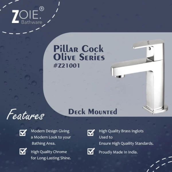 Pillar Cock For Washbasin By Zoie® - Olive - Image 2