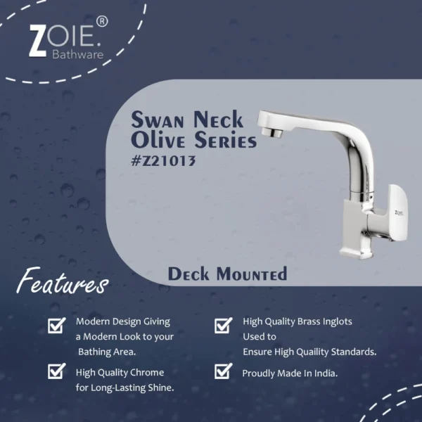 Swan Neck Pillar Tap By Zoie® - Olive - Image 2