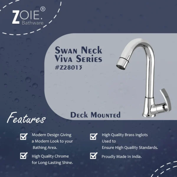 Swan Neck Pillar Taps by Zoie