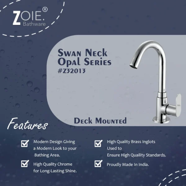 Swan Neck Pillar Taps by Zoie