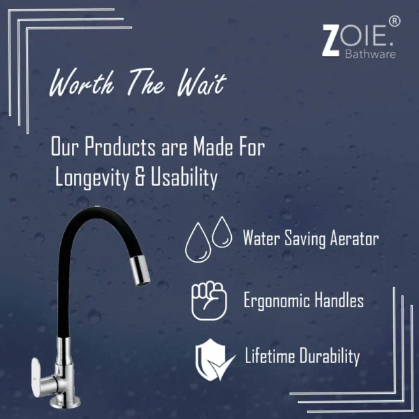 Swan Neck Pillar Taps Single Flow By Zoie