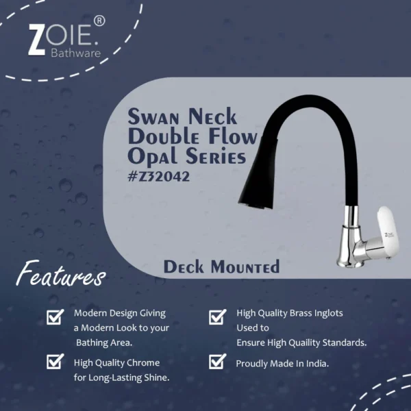 Swan Neck Pillar Tap Dual Flow By Zoie® - Opal - Image 2