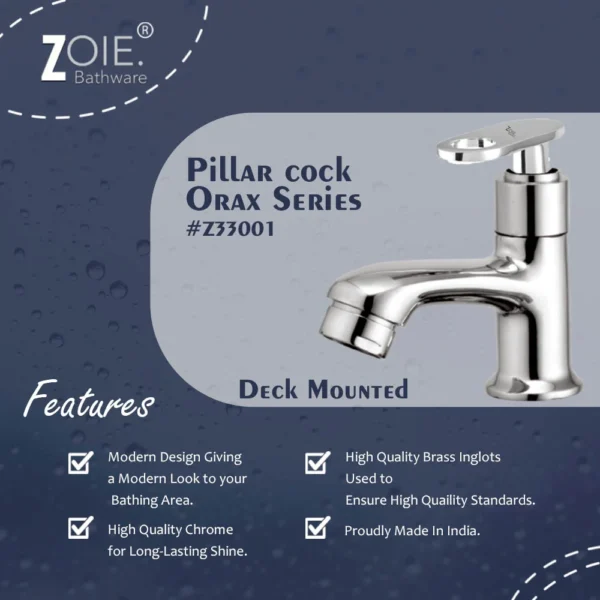 Pillar Cock For Washbasin By Zoie® - Orax - Image 2