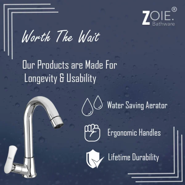 Swan Neck Pillar Taps by Zoie