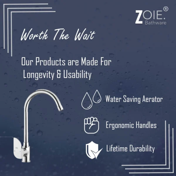 Sink Mixer Single Lever Deck Mounted By  Zoie®- Olive - Image 3