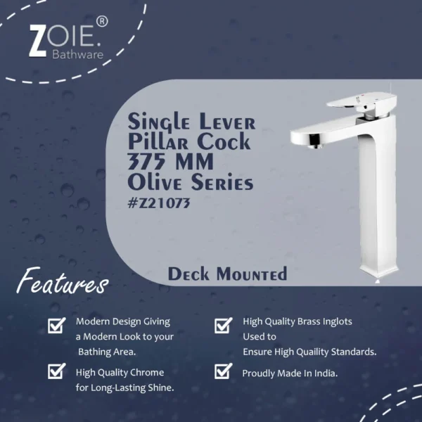 Single Lever Pillar Cock 375 MM By Zoie®- Olive - Image 2