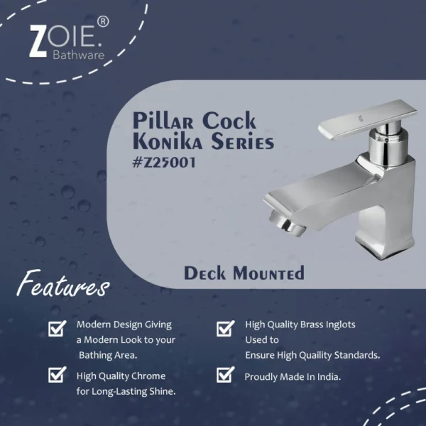 Pillar Cock For Washbasin By Zoie® - Konika - Image 2