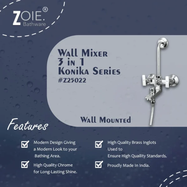 Wall Mixer 3 in 1 By Zoie®- Konika - Image 2