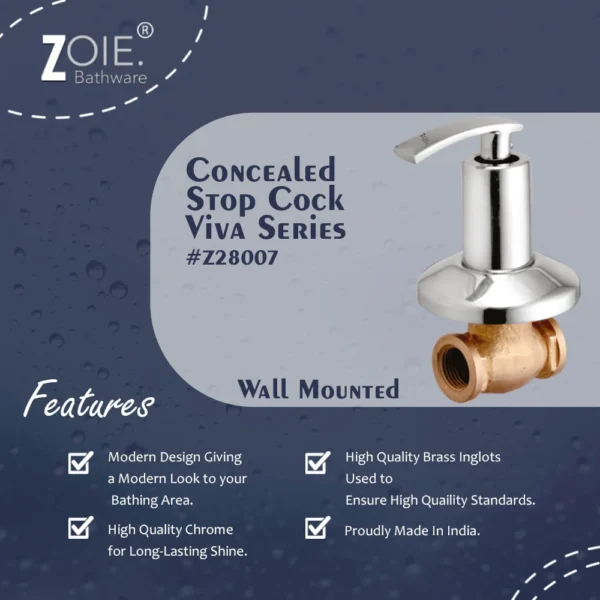 Concealed Stop Cock 15mm By Zoie® – Viva - Image 2