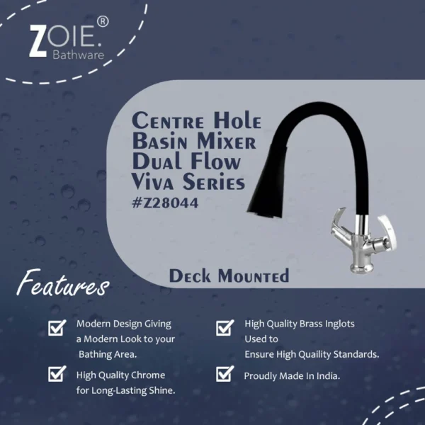 Centre Hole Basin Mixer Dual Flow By Zoie® - Viva - Image 2