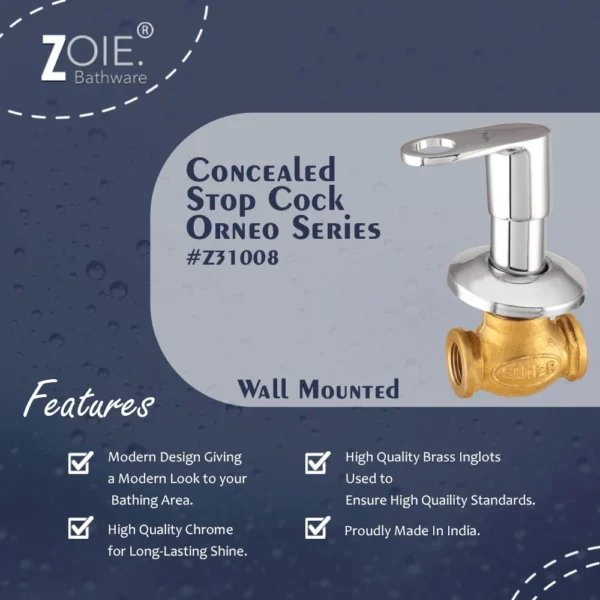 Concealed Stop Cock 20mm By Zoie® – Orneo - Image 2