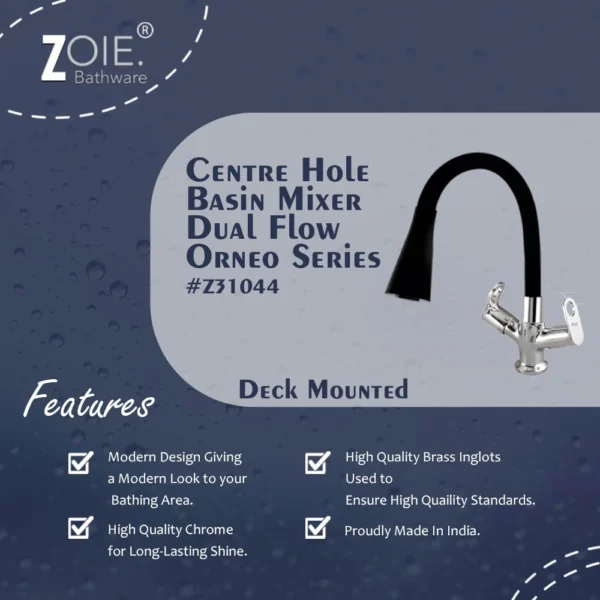 Centre Hole Basin Mixer Dual Flow By Zoie® - Orneo - Image 2