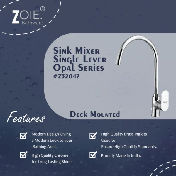 Sink Mixer Single Lever Deck Mounted By Zoie