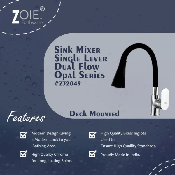 Sink Mixer Single Lever Dual Flow Deck Mounted By Zoie