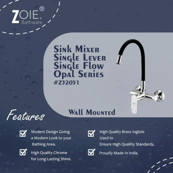 Sink Mixer Single Lever Single Flow Wall Mounted By Zoie