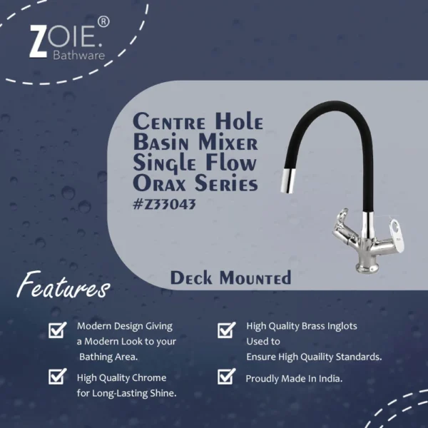 Centre Hole Basin Mixer Single Flow By Zoie