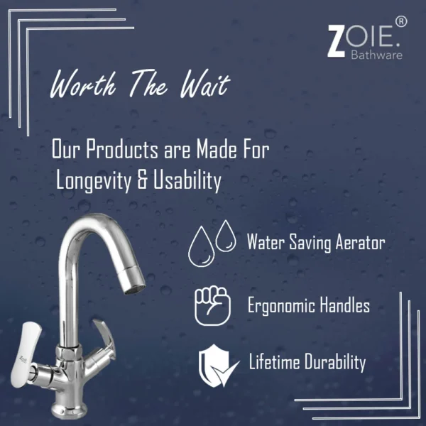 Centre Hole Basin Mixer By Zoie® - Star - Image 3