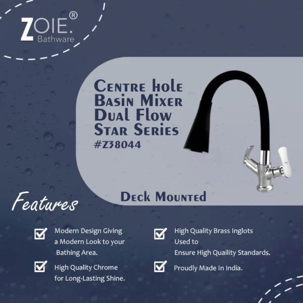 Centre Hole Basin Mixer Dual Flow By Zoie